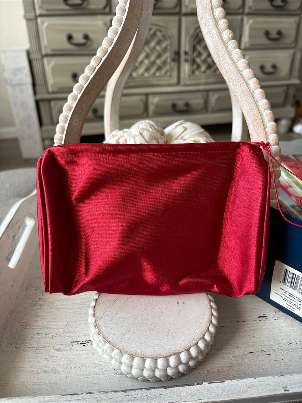 Dior Red Satin Cosmetic Bag - Picture 3 of 7